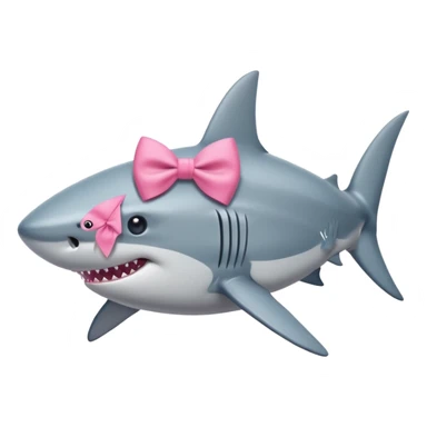 Shark with a pink bow on its head sticker