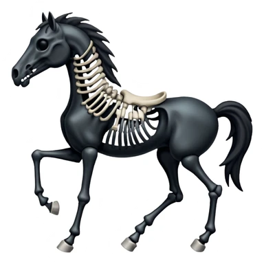Black skeleton horse sticker