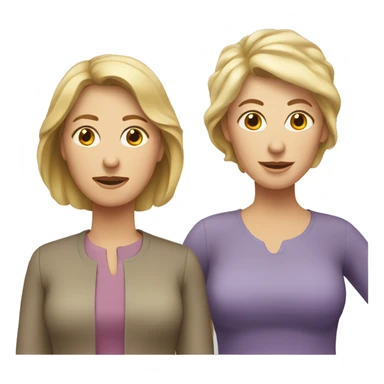 two middle-aged woman one with brown hair and one with blonde hair sticker