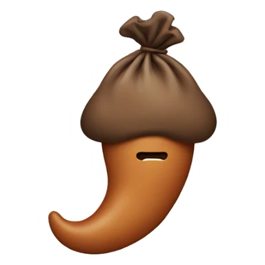 Poop emoji with bag sticker
