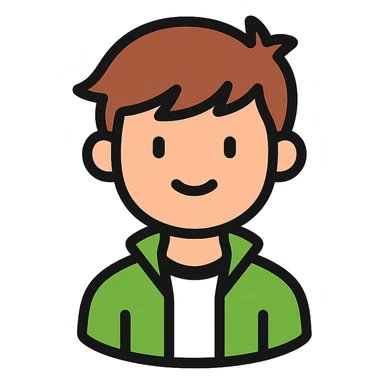 color outline icon of ben as a character sticker