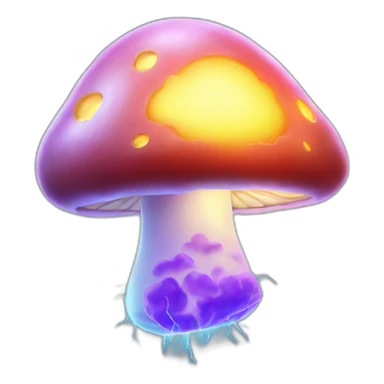 radioactive lightning smiley glow cloud mushroom sticker