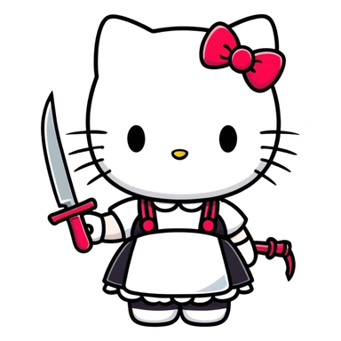 Hello kitty horror maid sticker