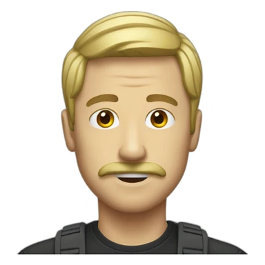 MAN WITH HEADPHON BLONDE MUSTACHE sticker