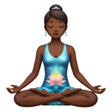 silhouette in lotus pose with sparkles sticker