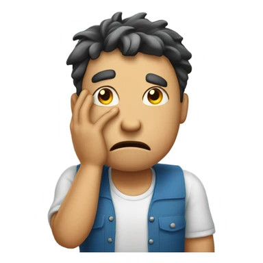 A annoyed look with hand on its face shaking sticker