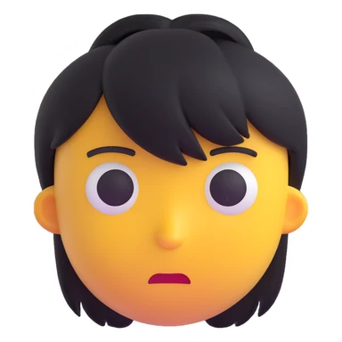 3D emoji with emo hairstyle and melancholic expression sticker
