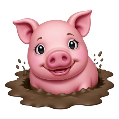Piggy sinking in mud sticker