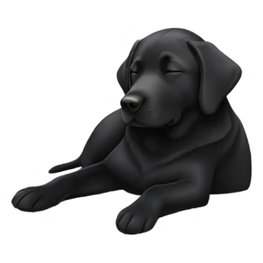 Black Labrador sleeping sticker