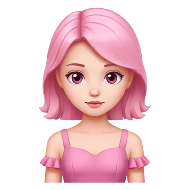 Girl with pink dress sticker
