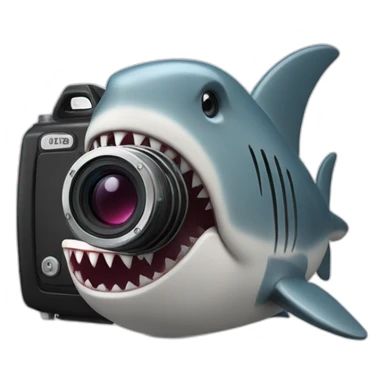 Camera with big shark sticker
