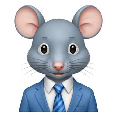 rat with shirt and blue tie sticker