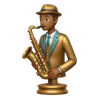 statue playing saxophone sticker