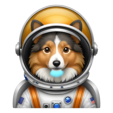 shetland sheepdog tricolor in a space suit sticker