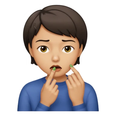 Emoji de una persona mordiéndose la uña  sticker