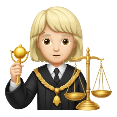 Fancy judge with golden scales sticker