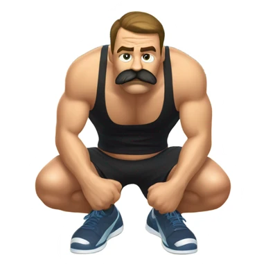 Guy with mustache Throwing up in the gym  sticker