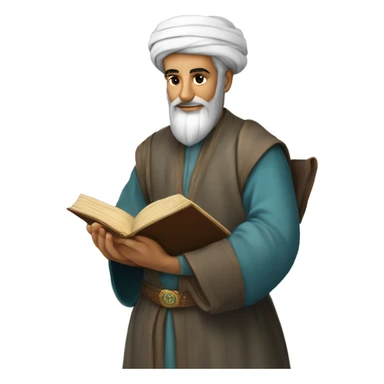 Nizami Ganjavi persian medieval author with a book in hands sticker