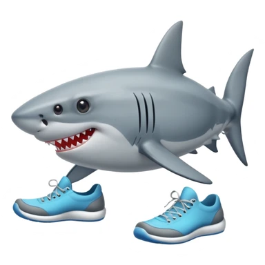Shark with shoes and three legs sticker
