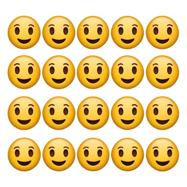 Koyu renk, dağınık dalgalı saçlı, kısa kahküllü, yuvarlak gözlüklü ve büyük kahverengi gözlü bir genç kadının yüzünü gösteren emoji tarzı illüstrasyon. Hafif bir gülümseme veya tatlı bir sırıtış ifadesi var. Cilt tonu açık. sticker