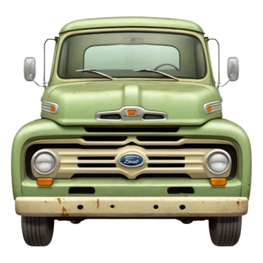 Light green and cream old ford truck sticker