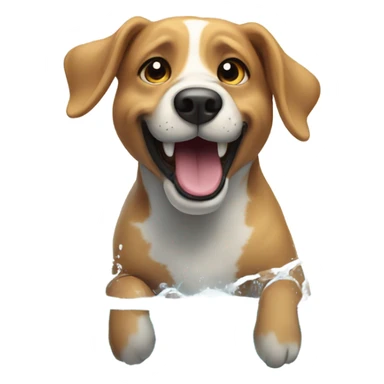 dog swimming sticker