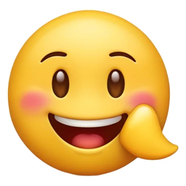 Yellow emoji biting its lip and looking to the side mischievously sticker