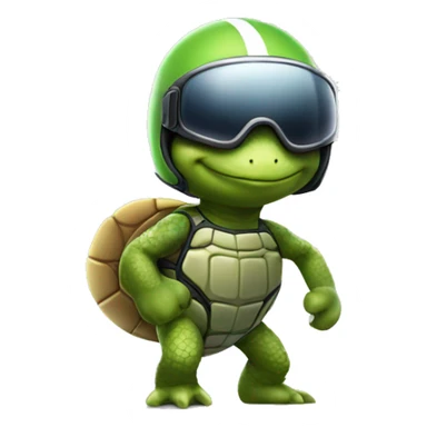 turtle racer wearing helmet and taking like an f1 pose sticker