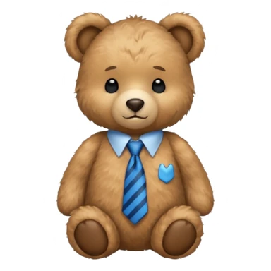teddy bear with shirt and blue tie sticker