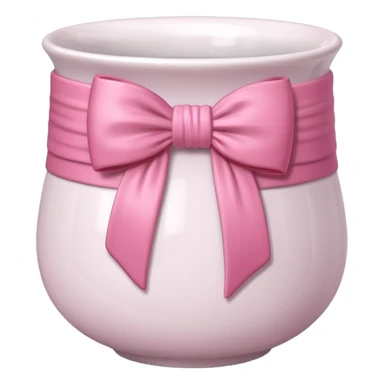vaso branco com laço rosa sem flores sticker
