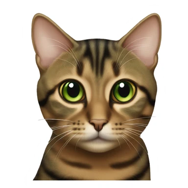 green eyed torbie cat brown with black stripes sticker
