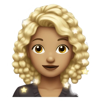 Blonde girl with Christmas lights in hair sticker