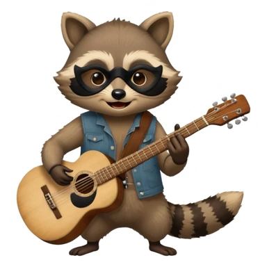 Raccon with guitar sticker
