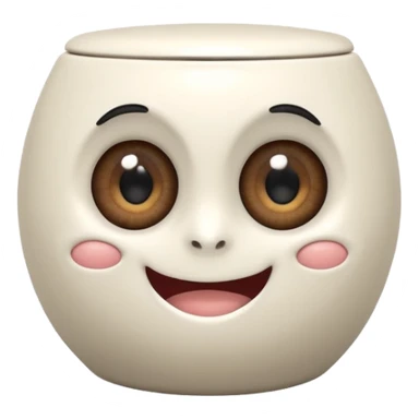 cartoonish toilet creature with a grinning face, big eyes, and hands. sticker