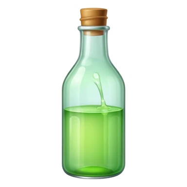 a bottle filled with light green liquid, simple, clear sticker