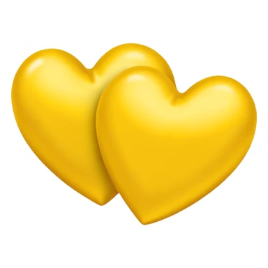 2 yellow Satin hearts sticker