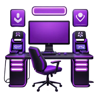 purple gaming setup sticker