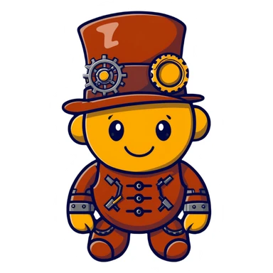 Steampunk Freddy with mechanical parts sticker