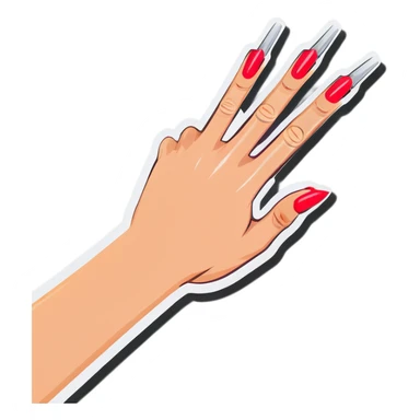 Hand with nails sticker