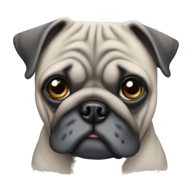 Old pug with grey muzzle sticker