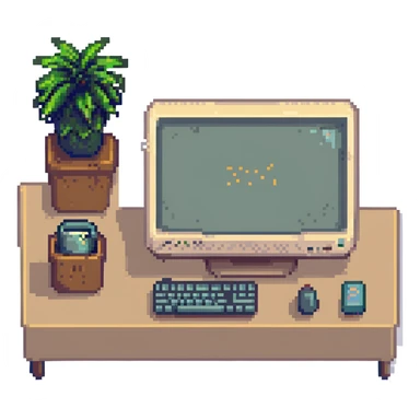 Sleepy desktop computer
 sticker