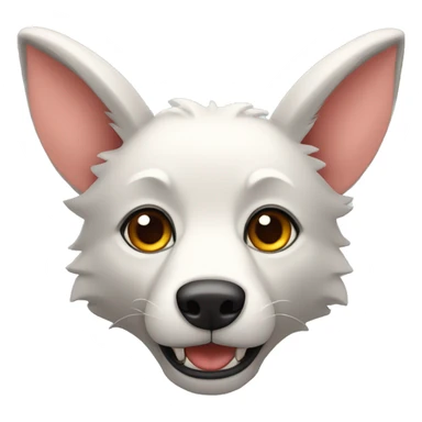 un lobo con orejas de conejo sticker