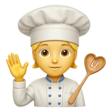 yellow heart with a chef hat sticker