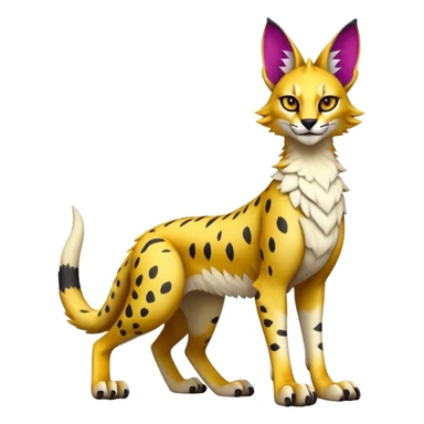 Epic Edgy Colorful Sergal-Serval-Vernid full body sticker