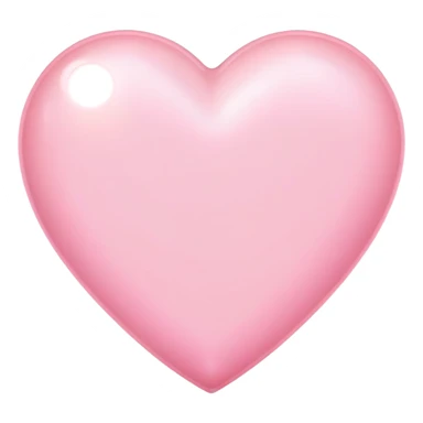 pastel pink heart with soft glow and shiny surface sticker