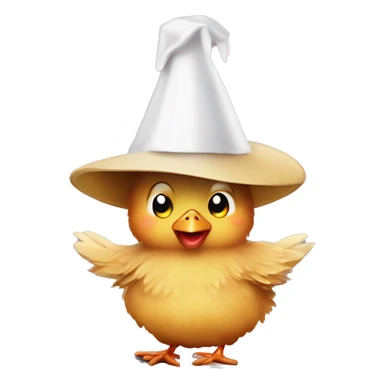 upside down cute chicken with a magic hat and laptop sticker