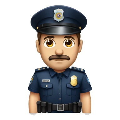 Policia de España, moreno con barba, ojos marrones sticker