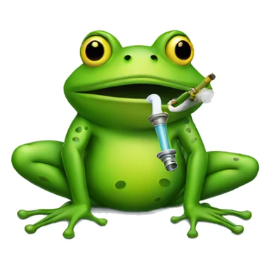 Frog smoking a hookah sticker