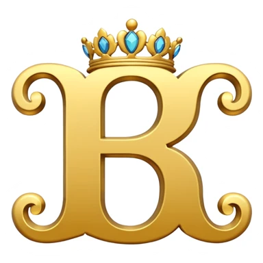 letters RM in gold fancy font sticker