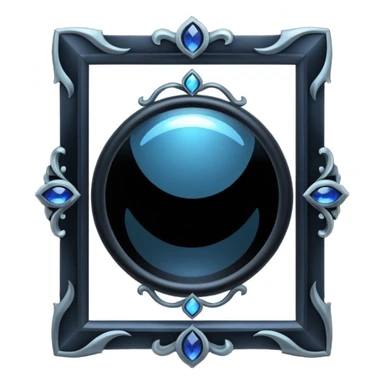 Mirror of Fate — obsidian frame + shifting light sticker